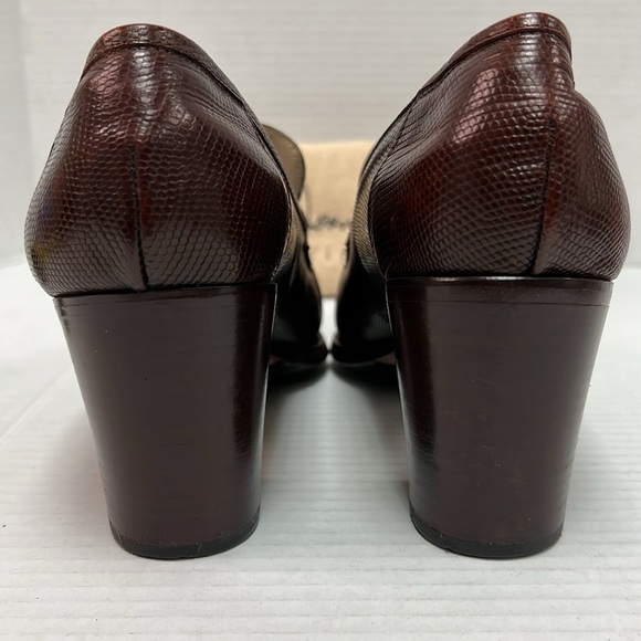 Vintage Joan Helpern Signature Snakeskin Pump Loafers 10 (w/dust bags & box) - Picture 7 of 11